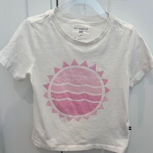 Sol Angeles Kids White Tee with Pink Sun Design